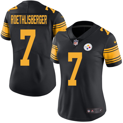 Women's Elite Ben Roethlisberger Nike Jersey Black - #7 Rush NFL Pittsburgh Steelers